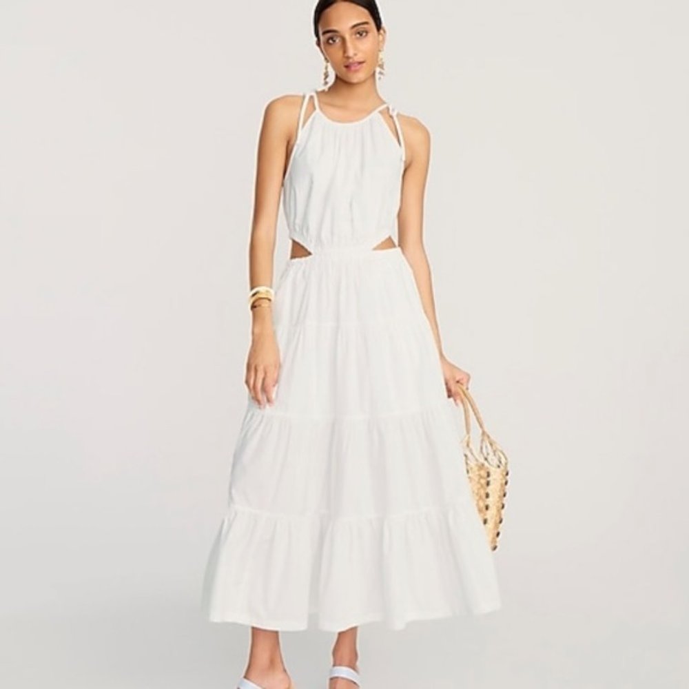 J Crew Harbour Side-cutout Maxi Dress 90s Y2K Style Plus Size in White